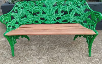 Cast Iron Bench Blasted & Powder Coated
