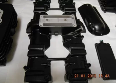 Cars Engine Parts Casings Finished In Powder Coat Satin Black