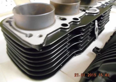 Cars Engine Casings Finished In Powder Coat Satin Black In Uk