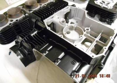 Vehicles Engine Casings Finished In Powder Coat Satin Black In Uk