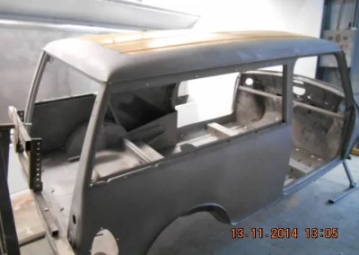 Car Body Parts Mini Club Man Works Closeup