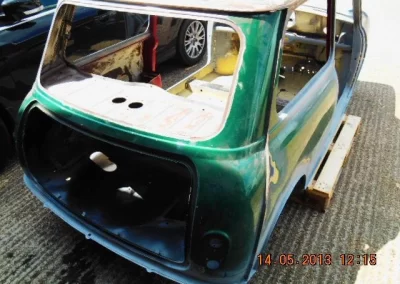 Shotblasted Mini Car Body Shell Closeup Backview