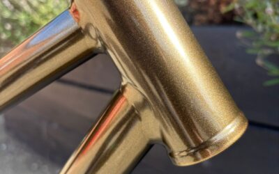 Metallic Chrome Bronze finish bike frame
