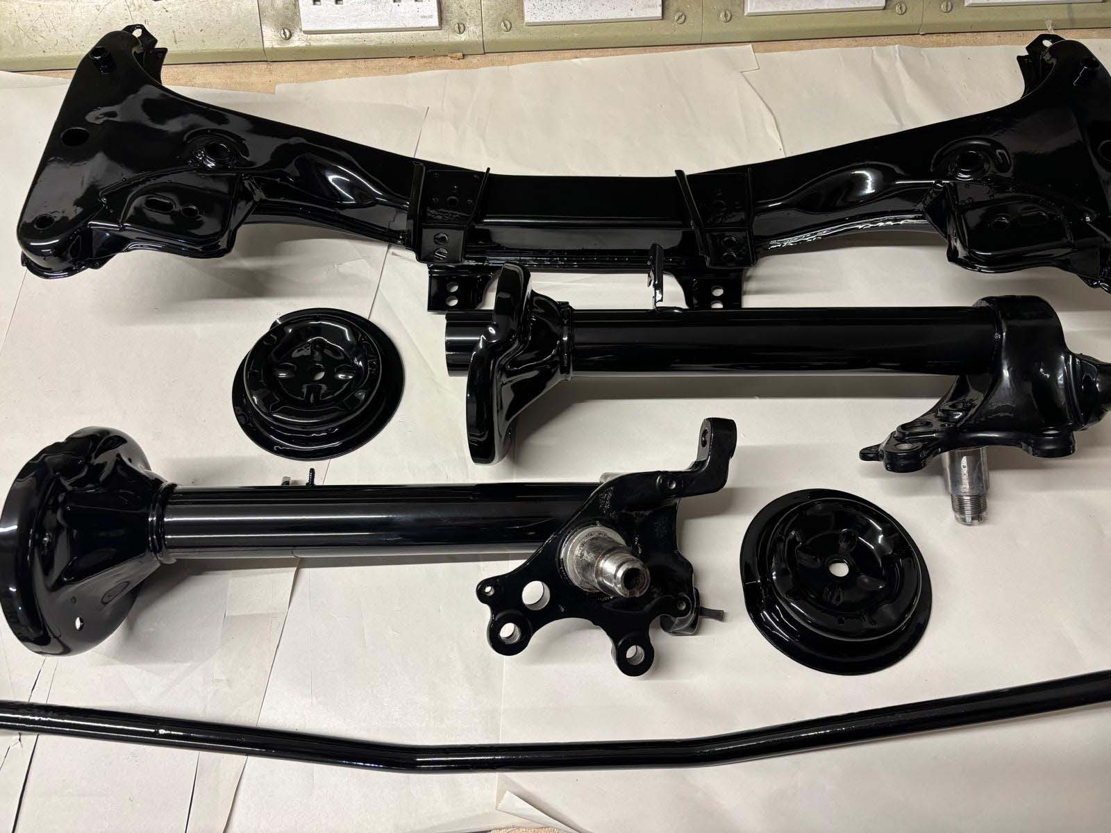 Blasted, Zinc Primed And Gloss Black Powder Coat