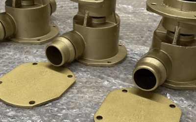 Brass pump housings bead blasted & protected by transparent coat ceramic