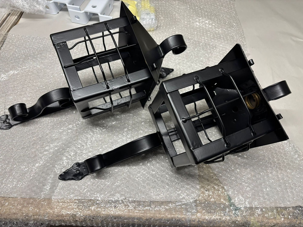 Rought Iron Lamps Powder Coat Satin Black